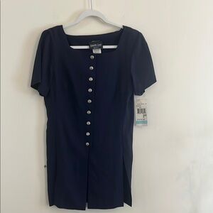 Vintage Danielle Casey Button Down Top Tunic Nautical Coastal‎ Old Money Classic
